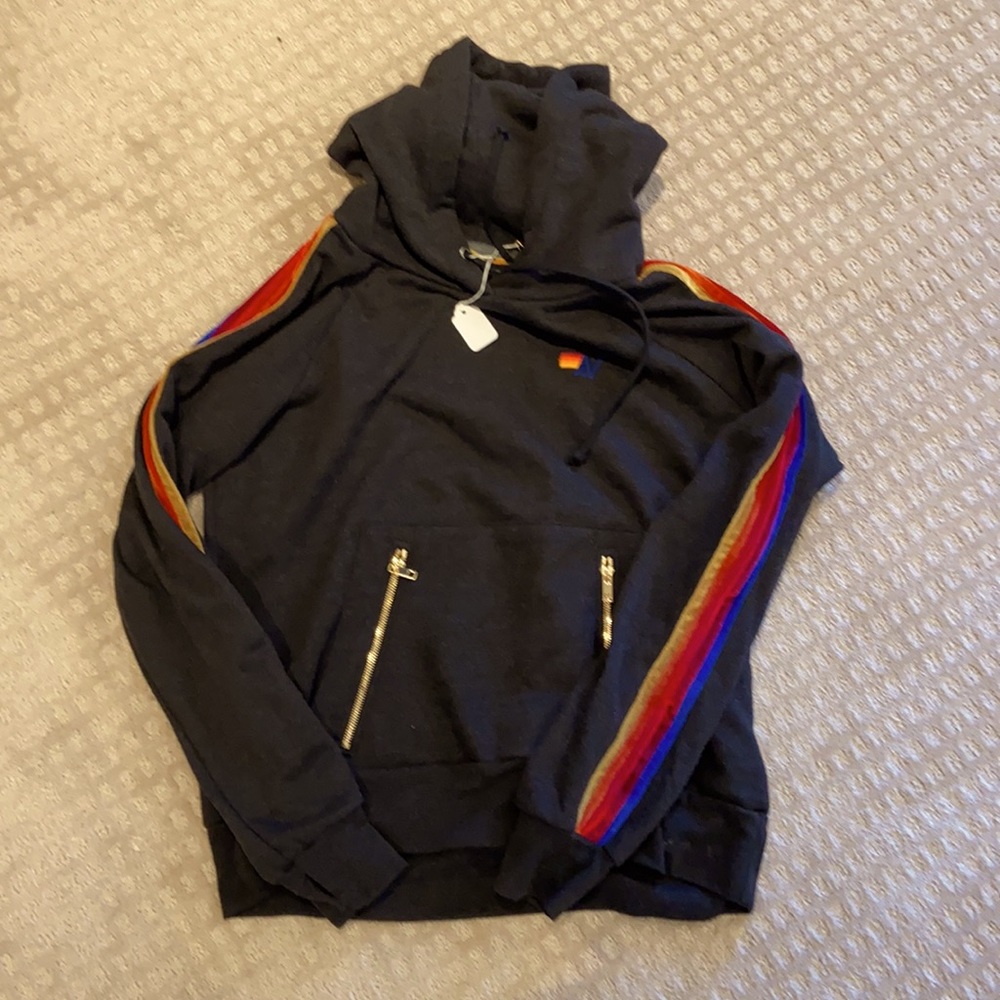 Aviator nation hoodie size medium.  Never worn. Velevet stripes